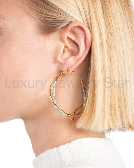 Intertwined Crystal Pavé Hoops - image 2
