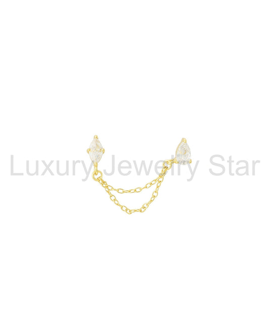 Marquise & Teardrop Chain Stud