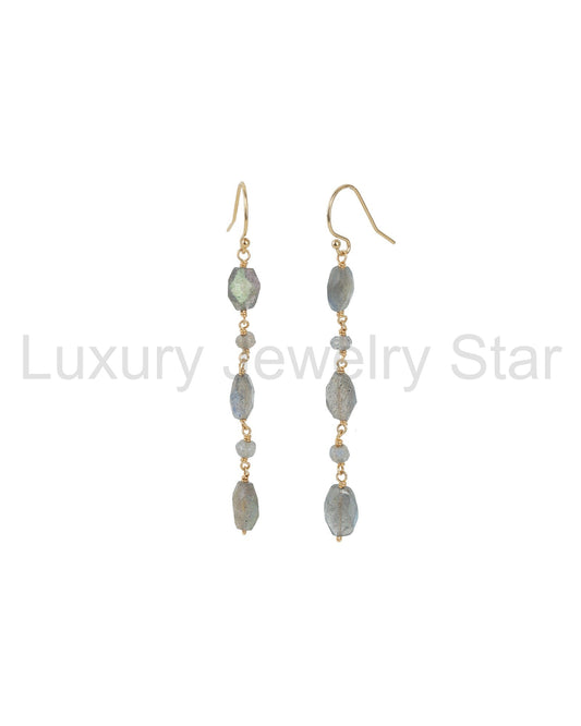 Oval Labradorite Mixed Drop Hooks