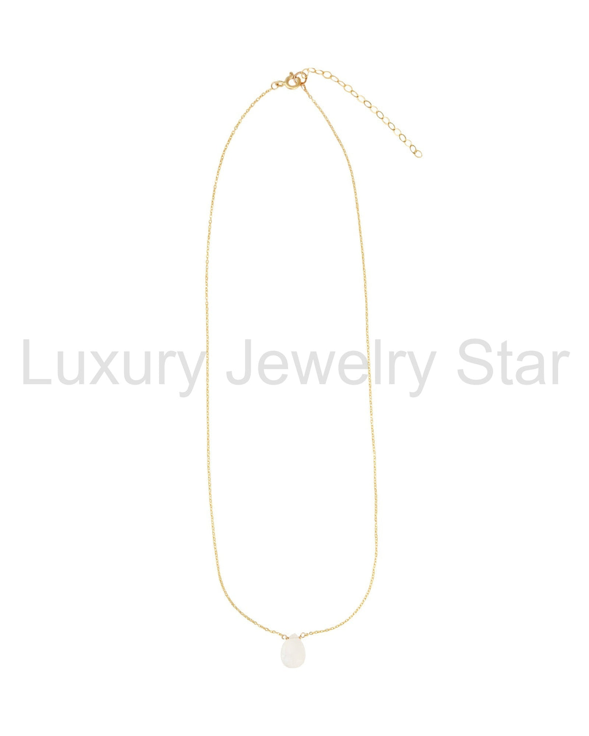 Rainbow Moonstone Pear Cable Chain Necklace | 8mm - image 3