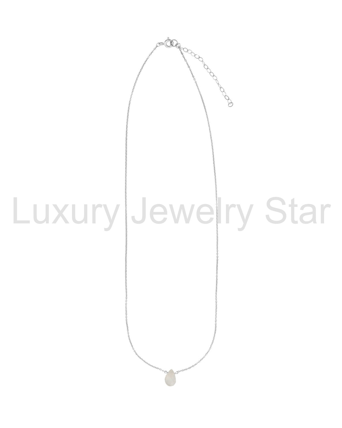 Rainbow Moonstone Pear Cable Chain Necklace | 8mm - image 3
