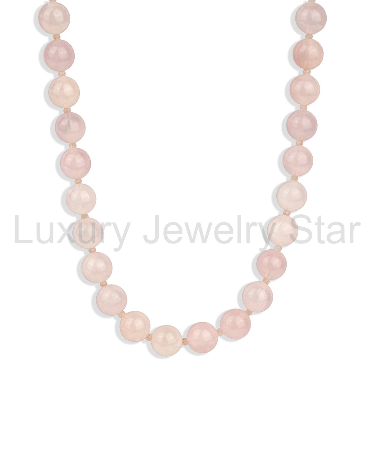 Rose Quartz Beaded Necklace | 10mm
