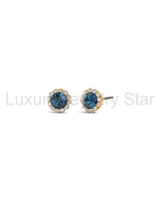 Round Halo Pavé Studs | 7mm