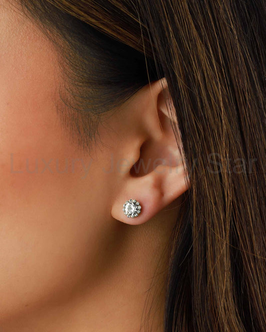 Round Halo Pavé Studs | 7mm - image 2
