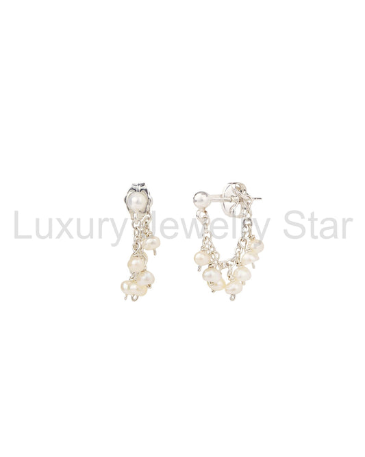 Stone Cluster Loop Studs