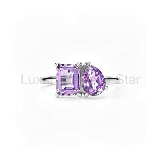 Amethyst Toi et Moi Ring
