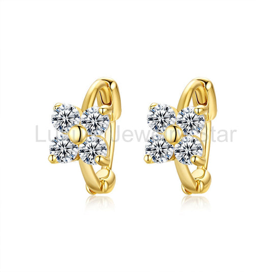 Four-leaf clover Moissanite Earrings