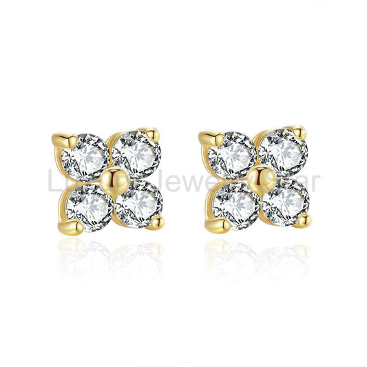 Four-leaf clover Moissanite Stud Earrings