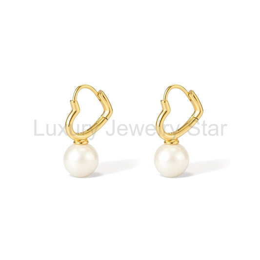 Heart Pearl Earrings