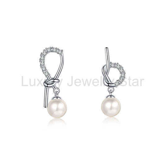 Knot Pearl Drop Earrings