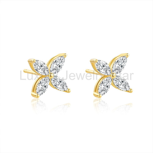 Marquise Moissanite Stud Earrings