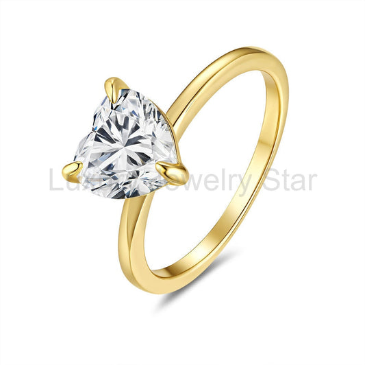 Moissanite Heart Ring