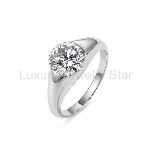 Moissanite Signet Ring