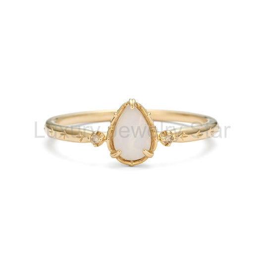 Pear Shaped Moonstone Ring