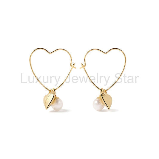 Pearl Heart Earrings