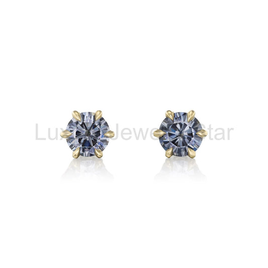 ・STARLA EARRINGS・Charles & Colvard Grey Moissanite 2ctw (Ready to Ship)