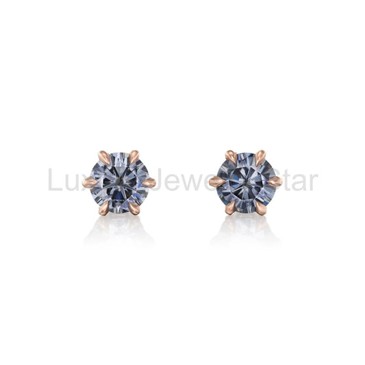 ・STARLA EARRINGS・Charles & Colvard Grey Moissanite 2ctw (Ready to Ship) - image 2