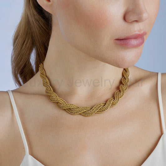 18K Gold Rope Necklace - image 2