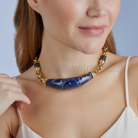 Aldo Cipullo for Cartier 18K Gold and Sodalite "Rounds" Necklace - image 2