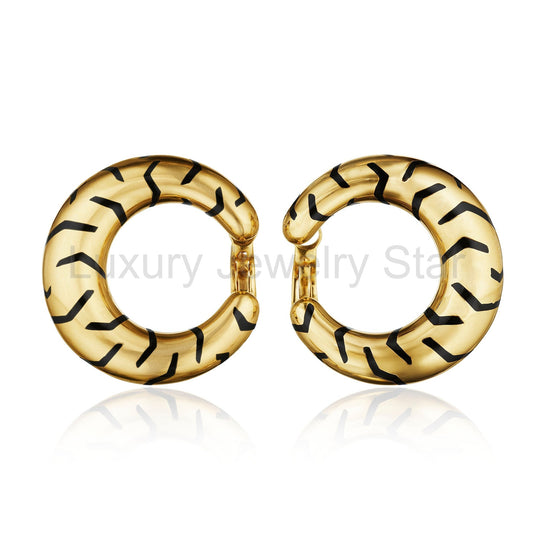 Cartier Paris Tiger Stripe Hoop Earrings