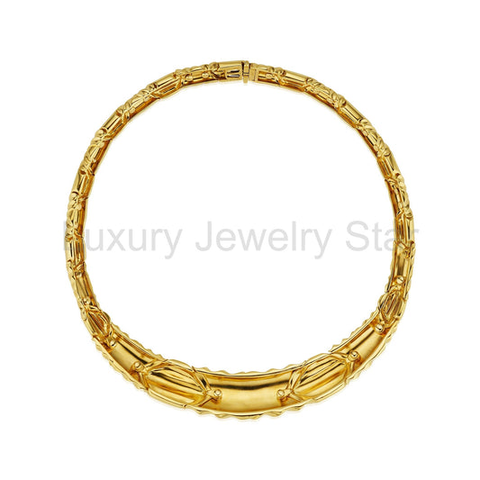 Cartier Textured Gold Collar Necklace - image 2