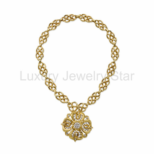 David Webb Hammered Pendant Necklace