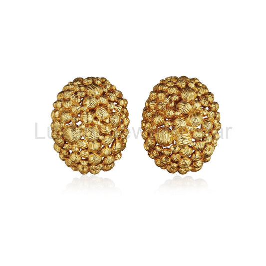 David Webb Textured Gold Earrings