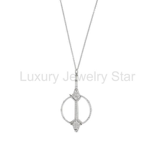 Edwardian Platinum and Diamond Lorgnette Pendant