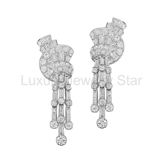 Faraone Diamond Tassel Pendant Earrings
