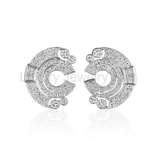 French Art Deco Diamond Earrings