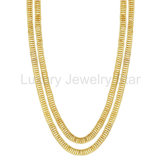 Georgian Long Chain 18K Gold Necklace