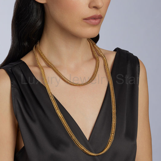 Georgian Long Chain 18K Gold Necklace - image 2
