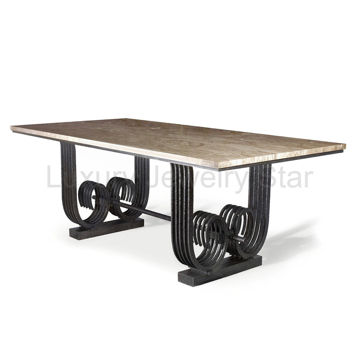Raymond Subes Wrought Iron and Marble Table