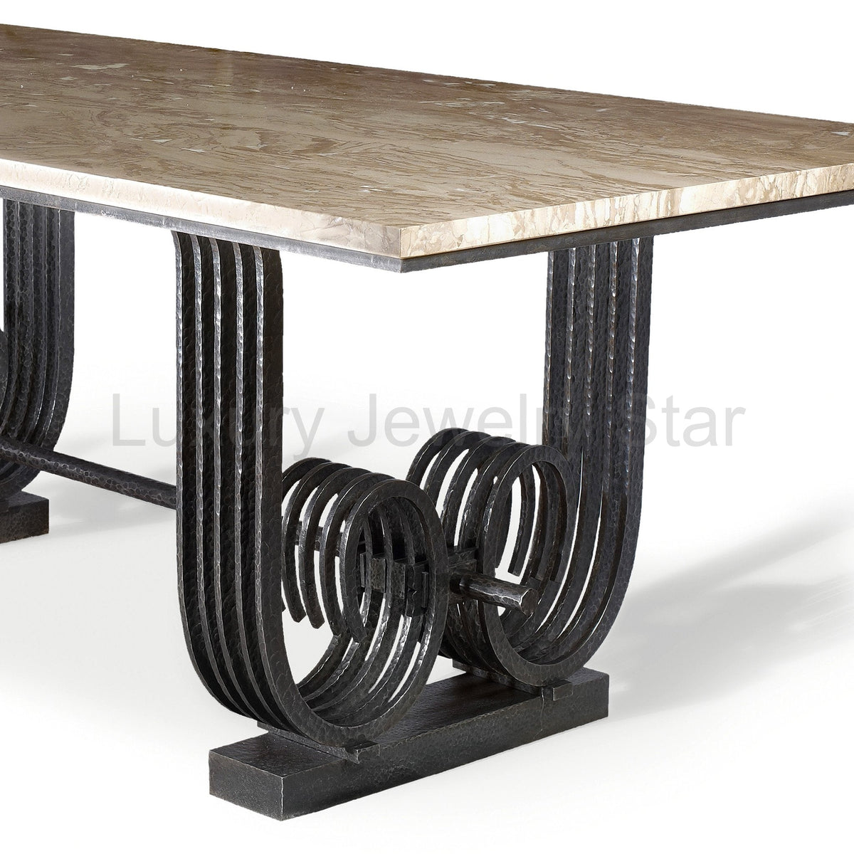 Raymond Subes Wrought Iron and Marble Table - image 2