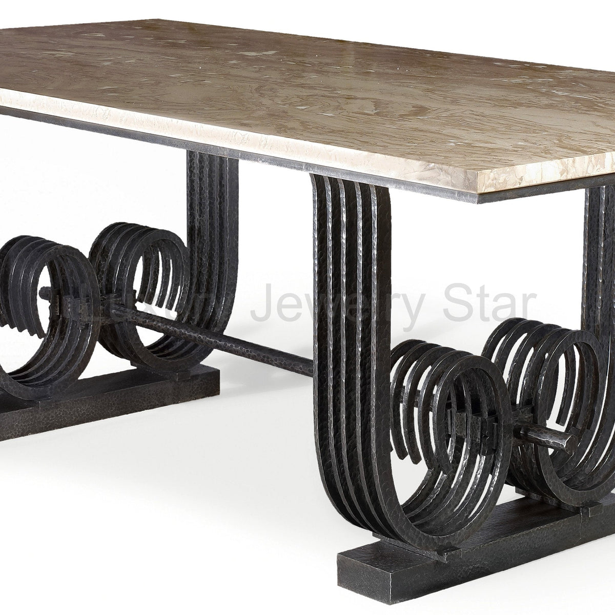 Raymond Subes Wrought Iron and Marble Table - image 4