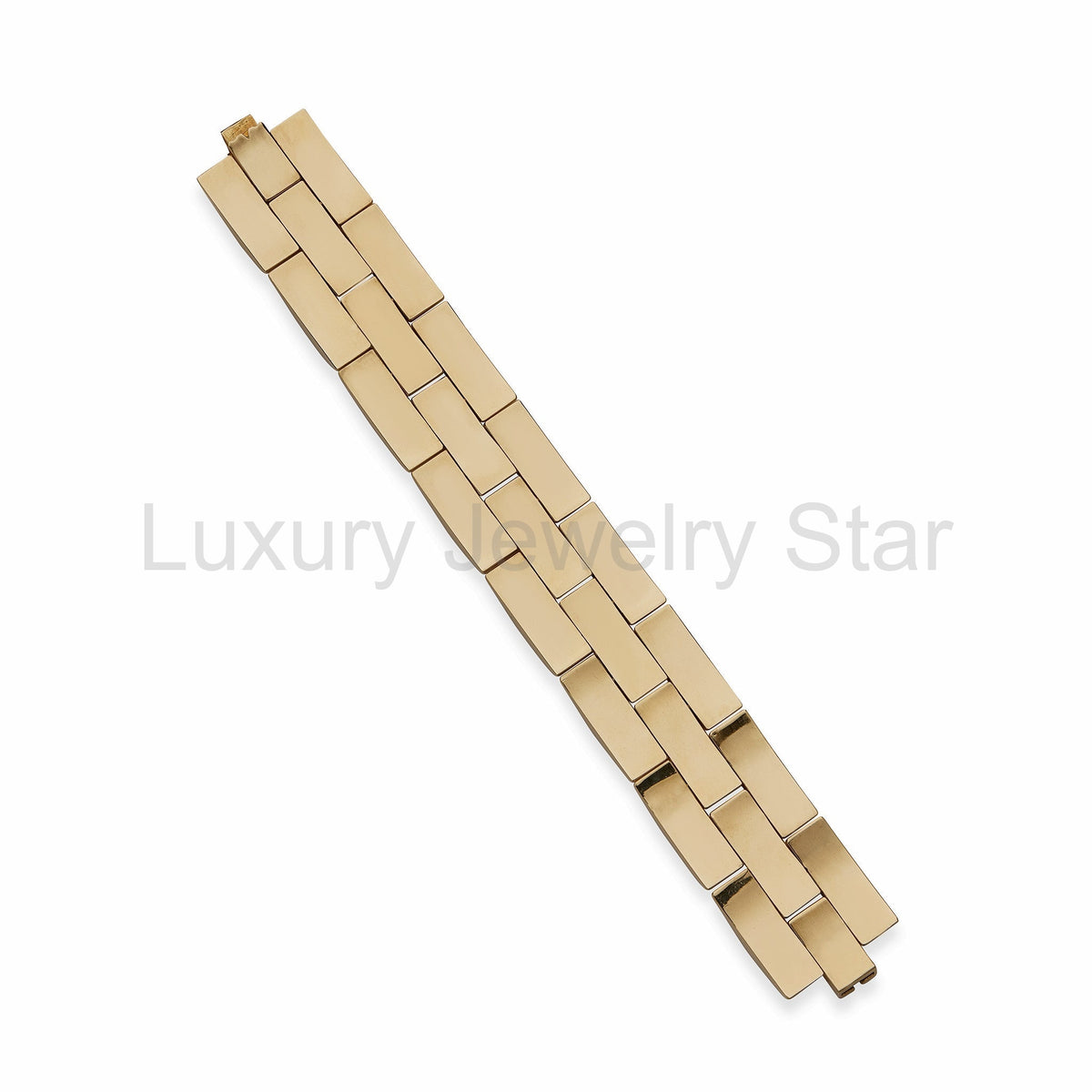 Retro 18K Gold Tank Track Bracelet - image 4
