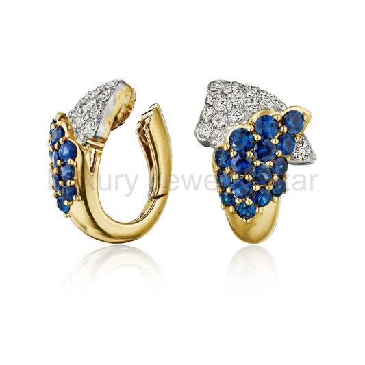 Sapphire and Diamond Clip Earrings - image 2