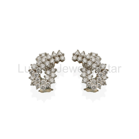 Tiffany & Co. "Diamonds of Tiffany" Platinum and Diamond "Loop" Earrings