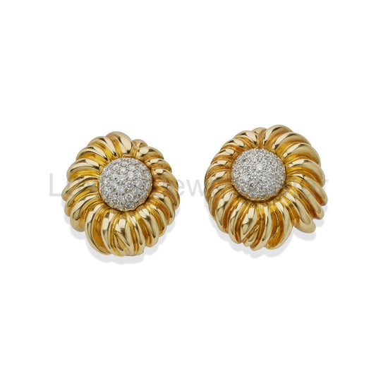 Tiffany & Co. Diamond Flower Clip Earrings