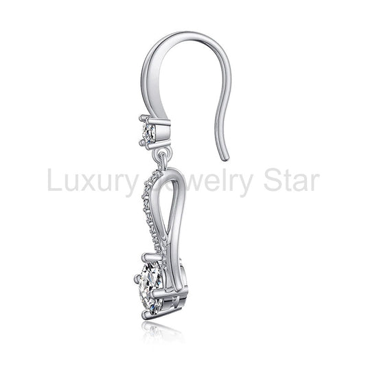 Infinity Moissanite Drop Earrings In Sterling Silver - image 2
