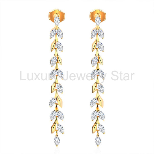 Marquise Sapphire Wheat Drop Earrings In Sterling Silver