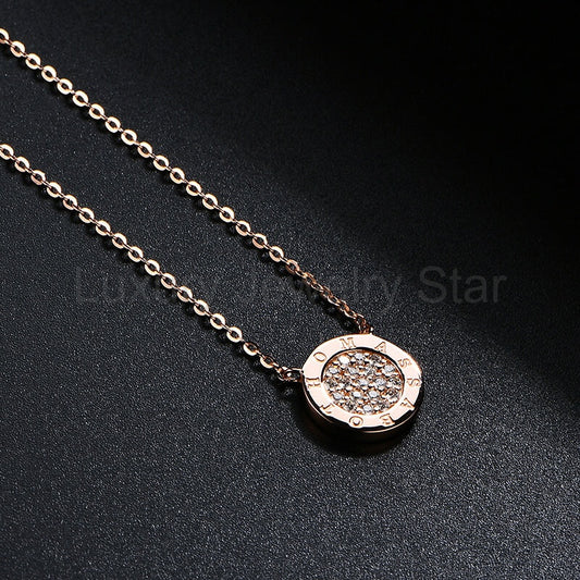 Rose Gold Cluster Moissanite Pave Sterling Silver Necklace - image 2