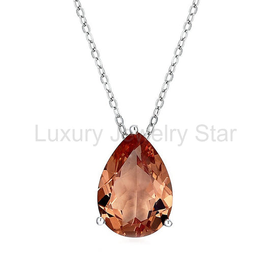 Solitaire Pear Cut Zultanite Diaspore Sterling Silver Necklace
