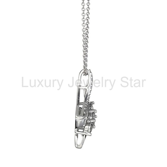 Three Stone Moissanite Antique Pendant Necklace - image 2