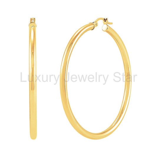 Tube Classic Polished Hoop Earrings - image 2