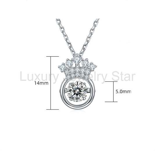 Dancing Moissanite Crown Necklace in Sterling Silver - image 2