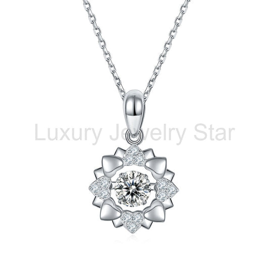 Dancing Moissanite Rejoice Stamen Necklace in Sterling Silver