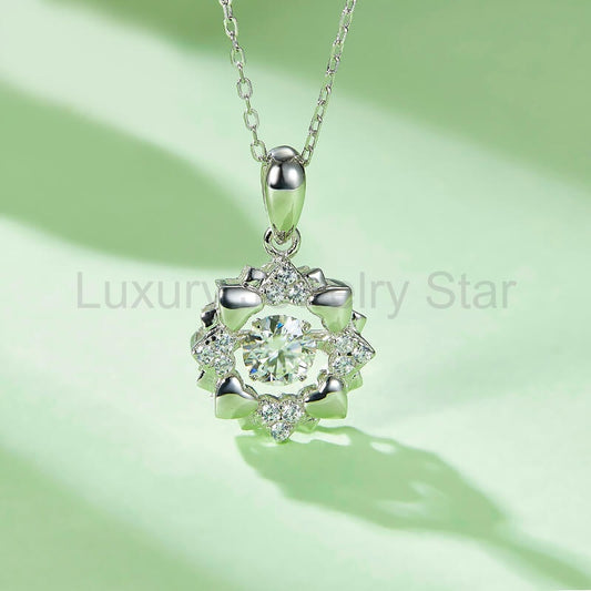 Dancing Moissanite Rejoice Stamen Necklace in Sterling Silver - image 2