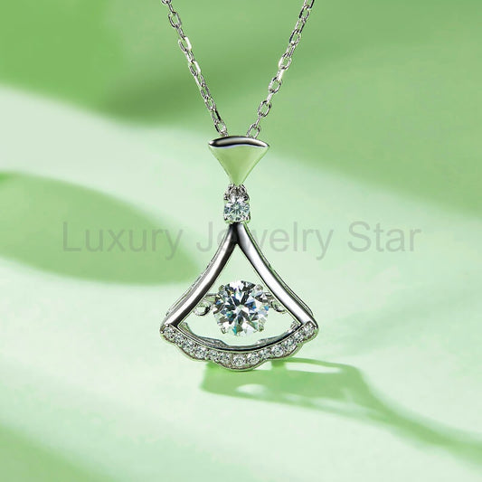 Dancing Moissanite Skirt Necklace in Sterling Silver - image 2