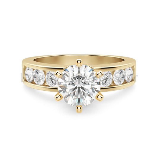 Round Cut Moissanite Channel Set Engagement Ring - image 2